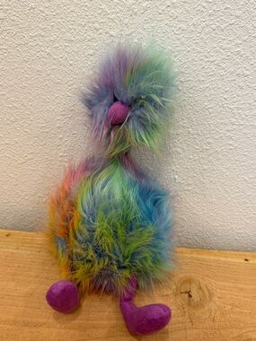 Jellycat Rainbow Shaggy Plush with Purple Accents